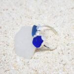Double Aruba Sea Glass Ring - Cobalt and Cornflower Blue