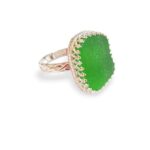 green sea glass ring
